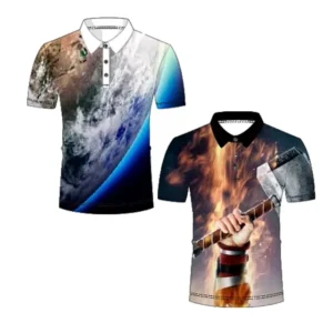 Novelty Fashion Short Sleeve 3d Print Men Polo Shirts Men’s T-shirts