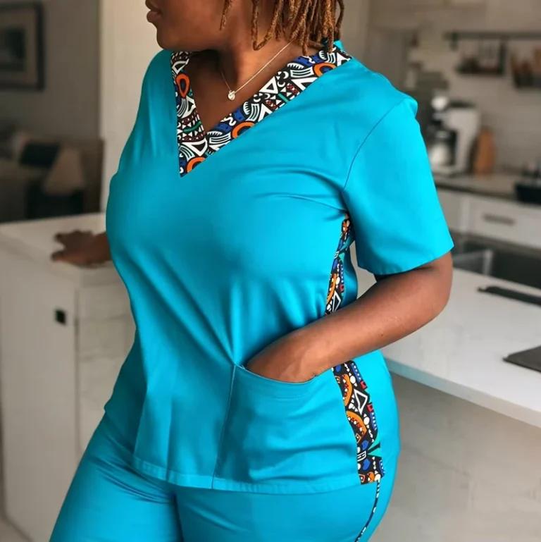 Nurse-Uniform-Female-Hospital-Scrub-Uniform-African-Ethnic-Print-Modern-Medical-Clothing