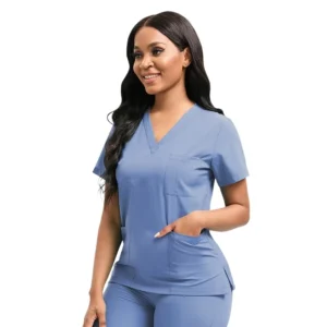 Nurse Uniform Jogging Suit V Neck Casual Scrub Suit Hospital Pet Clinic Beauty Salon Unisex Polyester Moisture Wicking
