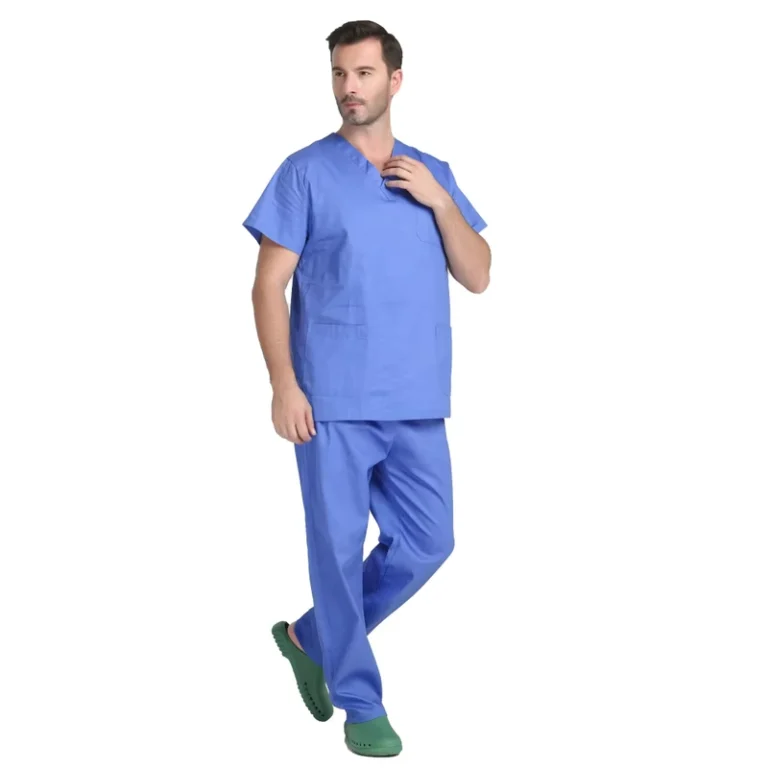 Nursing-Jumper-Scrub-Uniform-Set-Twill-Fabric-Unisex-Hospital-Medical-Scrubs