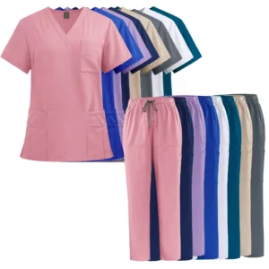 Nursing Scrub Set Hospital Nurse Uniform Spandex