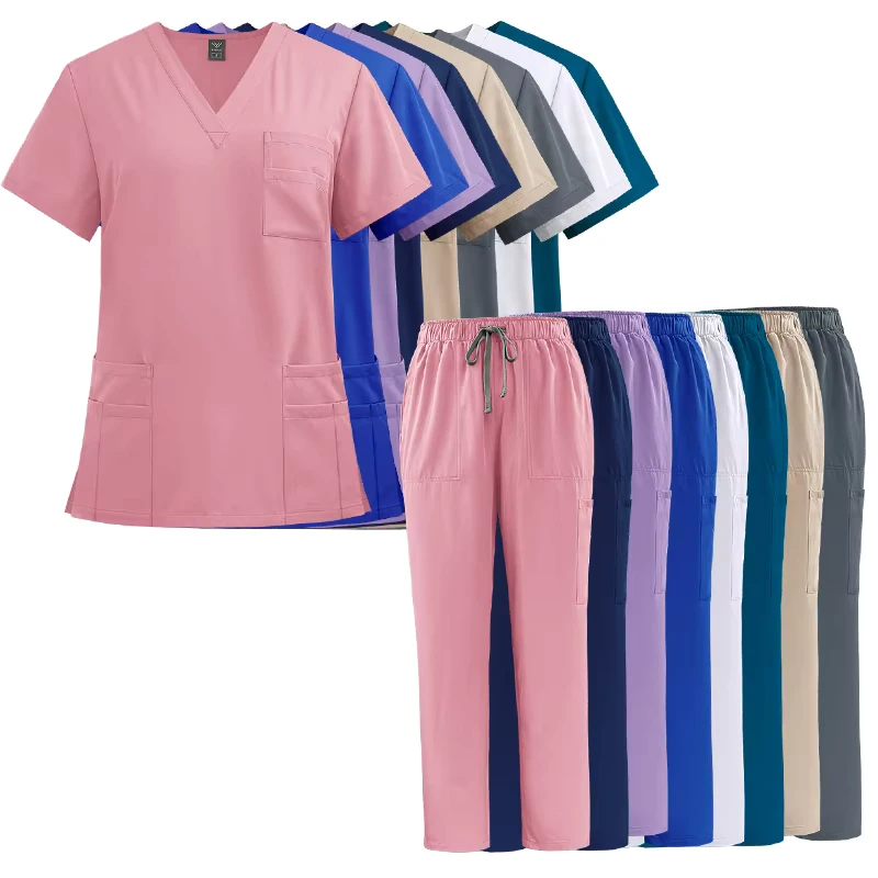 Nursing Scrub Set Hospital Nurse Uniform Spandex