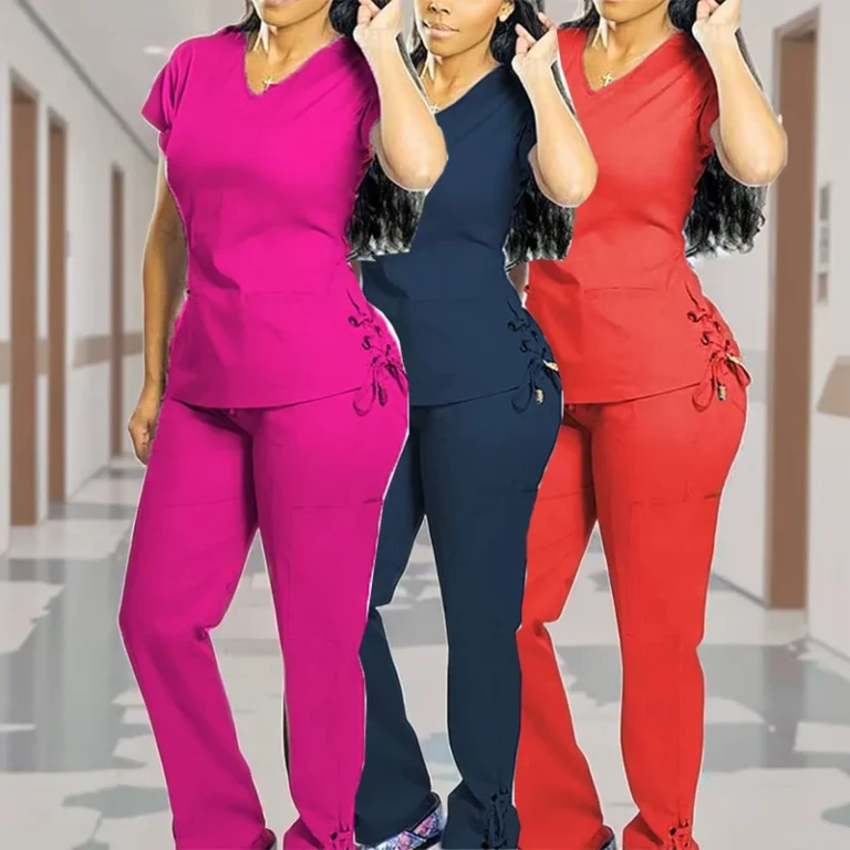 Nursing-Scrubs-Sets-Hospital-Scrub-Nurse-Uniform-Fit-Cotton-Polyester-Worsted-Fabric-Unisex-Medical-Uniforms