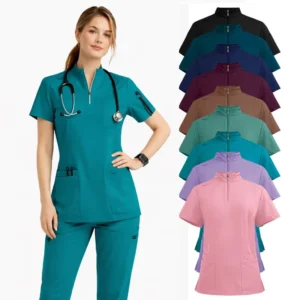 Nursing Scrubs Uniforms Stylish Sets Fashionable Medical Anti Wrinkle Soft Premium Fabric Washable Nursing Scrub Sets