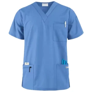 Nursing Uniform Manufacturer Vendors Five Pocket V Neck Hospital Uniform Nurse Medical Scrub Top for Men