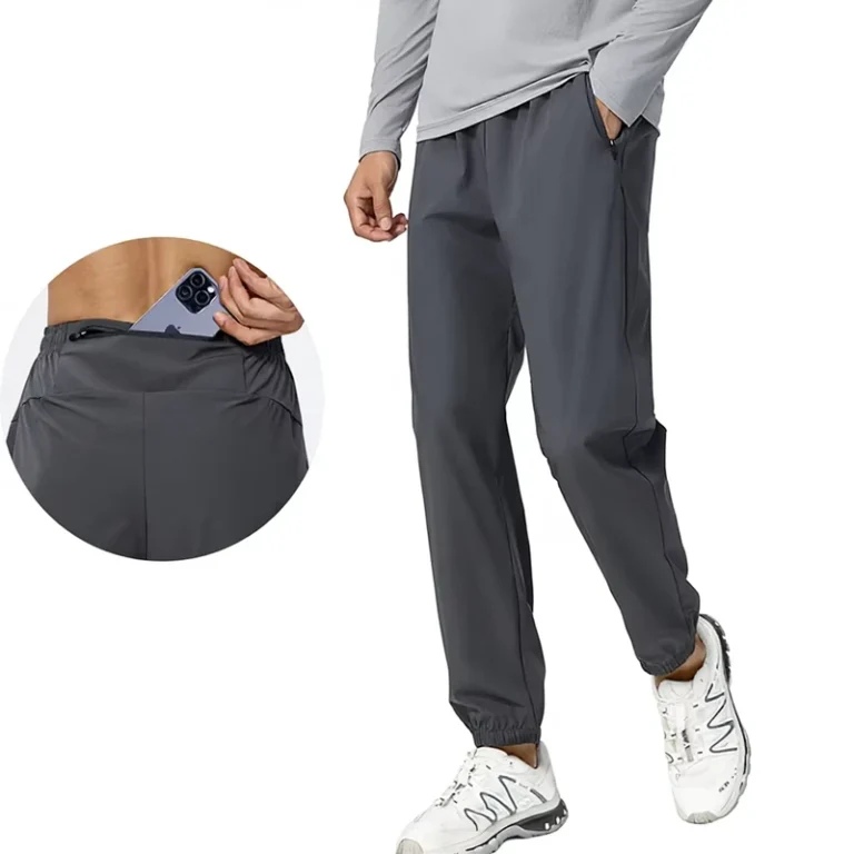 Nylon-Woven-Mens-Summer-Sports-Pants-with-Multi-Pockets-and-Leg-Bundling-Design-for-Outdoor-Running-Quick-Drying-Factory-Direct
