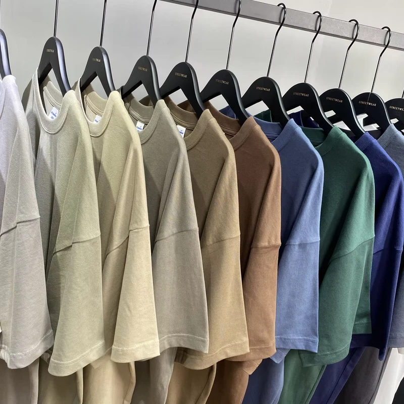 ODM 230g Men's Oversize Pure Cotton Shirt Washed Curly Hem Oversized Tshirt Men's Tshirts Oversized T Shirt For Men