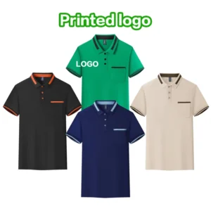 ODM Custom Embroidered Pocket Men’s Polo T Shirt Custom LOGO Woven Breathable Formal From China Manufacturer