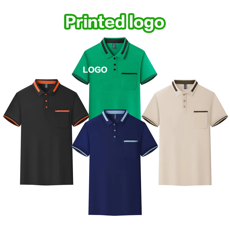 ODM Custom Embroidered Pocket Men's Polo T Shirt Custom LOGO Woven Breathable Formal From China Manufacturer