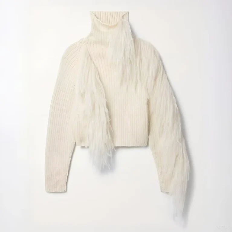 ODM-Factory-New-Rib-Knit-Crewneck-Cotton-Tassel-Knitwear-Loose-Chunky-Drop-Shoulder-Turtleneck-Fringe-Sweater-Women