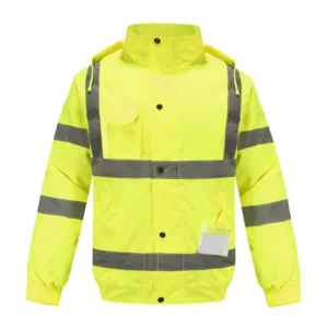 ODM OEM Reflective Jacket Waterproof 300D Oxford High Vis Riding Clothes Warm Reflective Flight Cycling Safety Jacket