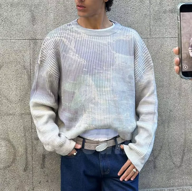 ODM-Private-Label-Dye-Rib-Knit-Jumper-Lightweight-Breathable-Fine-Jersey-Loose-Slouch-Sleeve-Crew-Neck-Knit-Top-for-Daily-Wear