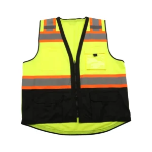 OEM ANSI Class 2 EN ISO 20471 Multi-Pocket Waterproof Reflective Safety Vest with Zipper