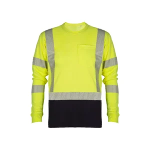 OEM ANSI Class 3 Reflective Long Sleeve Hi-vis Workwear Mens High Visibility Safety T shirts Work Hi Vis Shirt