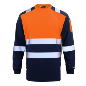 OEM ANSI Type R High Visibility Construction Breathable Reflective Long Sleeve Hi Vis Safety Shirt