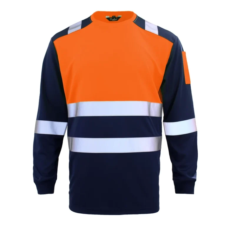 OEM-ANSI-Type-R-High-Visibility-Construction-Breathable-Reflective-Long-Sleeve-Hi-Vis-Safety-Shirt