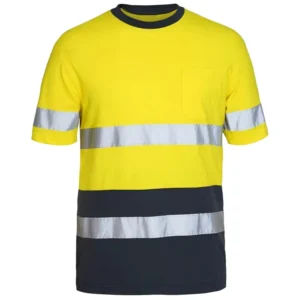 OEM Ansi CAT2 FR Green Yellow Class 3 Short Sleeve With Logo Reflective Orange Pack Hi vis T Black and Yellow Hi Vis Shirt