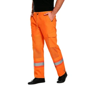 OEM Custom 4-Color Mesh Panel Reflective Work Pants ANSI Certified Two-Tone Reflective Uniform Summer Breathable Safety Pants