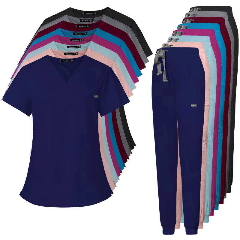 OEM Custom Coat Woman Surgical Doctors Hospital Suit Men Clothes Women Nursing Sets Uniforms Medical Scrubs