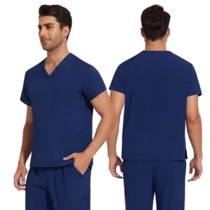 OEM Custom Dental Hospital Men’s Scrubs Uniform Set Polyester Spandex Medical Nurse Uniform