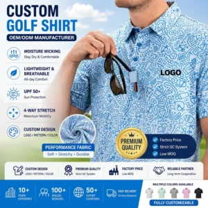 OEM Custom Logo Embroidery High Quality Polyester Spandex Athletic Working Uniform Printed Bowling Polo Shirts Golf Clothing