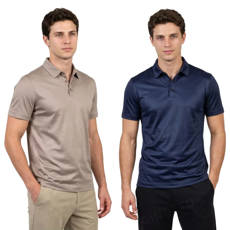 OEM Custom Logo Mercerized Cotton Men's Polo Shirt