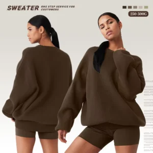 OEM Custom Luxury Sweater Solid Color Women’s Knitwear Manufacturer Oversize Casual Winter Sweater