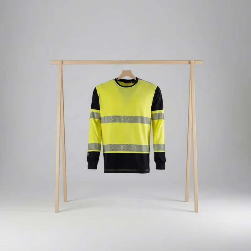 OEM Custom Reflective Breathable Safety Sweatshirt Construction Industrial High Visibility Hi Vis Long Sleeve Work Shirt
