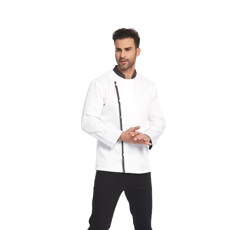 OEM Custom Restaurant Bar Hotel Long Sleeve Single Button Chef Jacket