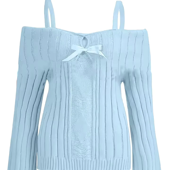 OEM Custom Size Color Fashion Women Drop Shoulder Long Sleeves Casual New Style Knit Sweater