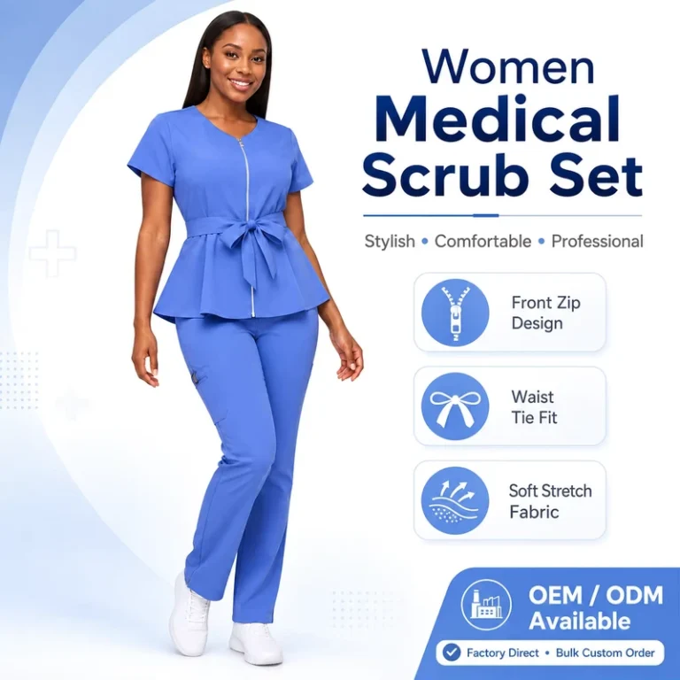 OEM-Custom-Spandex-Twill-Scrubs-Set-Plus-Size-Jogger-Nurse-Uniform-Embroidery-Short-Long-Sleeve-Needle-Hospital
