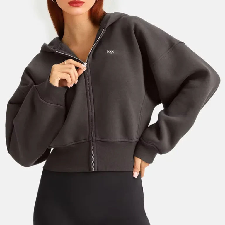 OEM-Custom-Winter-Casual-Streetwear-Anti-Shrink-Long-Sleeves-Oversized-Womens-Cropped-Zip-up-Hoodie-Jacket