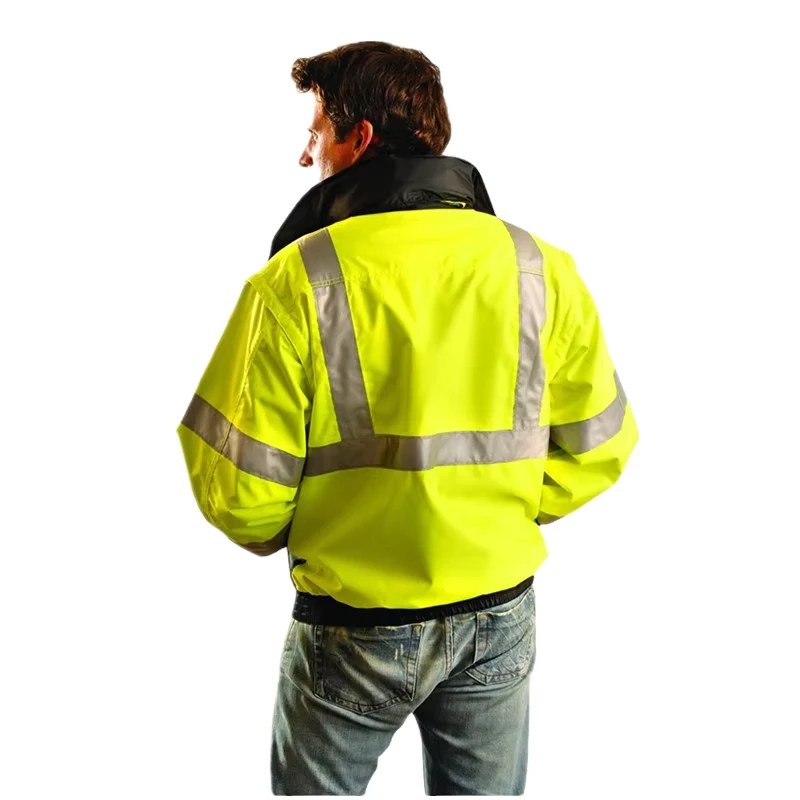 OEM Customized Security Clothing Hi Vis ANSI Class 2 Reflective Shirt Full Sleeves Waterproof Polyester Multiple Sizes