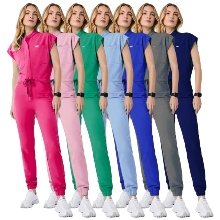 OEM-Denim-Stretch-One-Piece-Hospital-Uniform-Set-Soft-Stylish-Unisex-Fast-Ship-Medical-Scrub-Nurse-Jumpsuit
