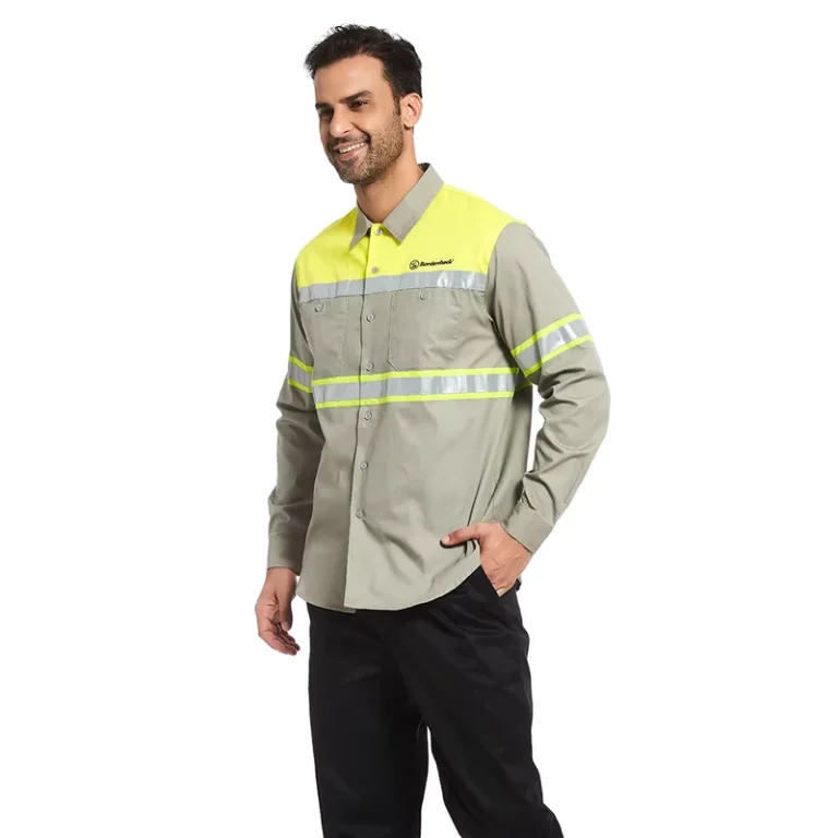 OEM-Enhanced-Visibility-Industrial-Work-Shirt-Men-Two-Tone-Button-up-Long-Sleeve-Shirts-with-Reflective-Tape