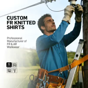 OEM Flame Retardant Knit Shirt Industrial FR Safety Clothing Breathable FR Shirts Lightweight Electrical Shirt for Workers