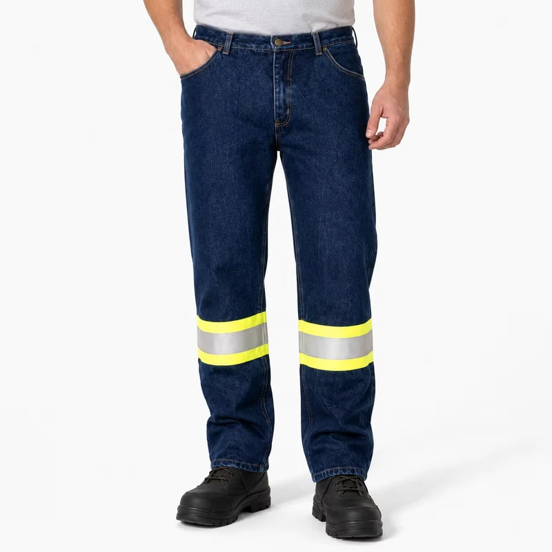 OEM Flame Retardant Reflective Tapes Denim Pants Men's Uniform Work Jeans FR Safety Pant