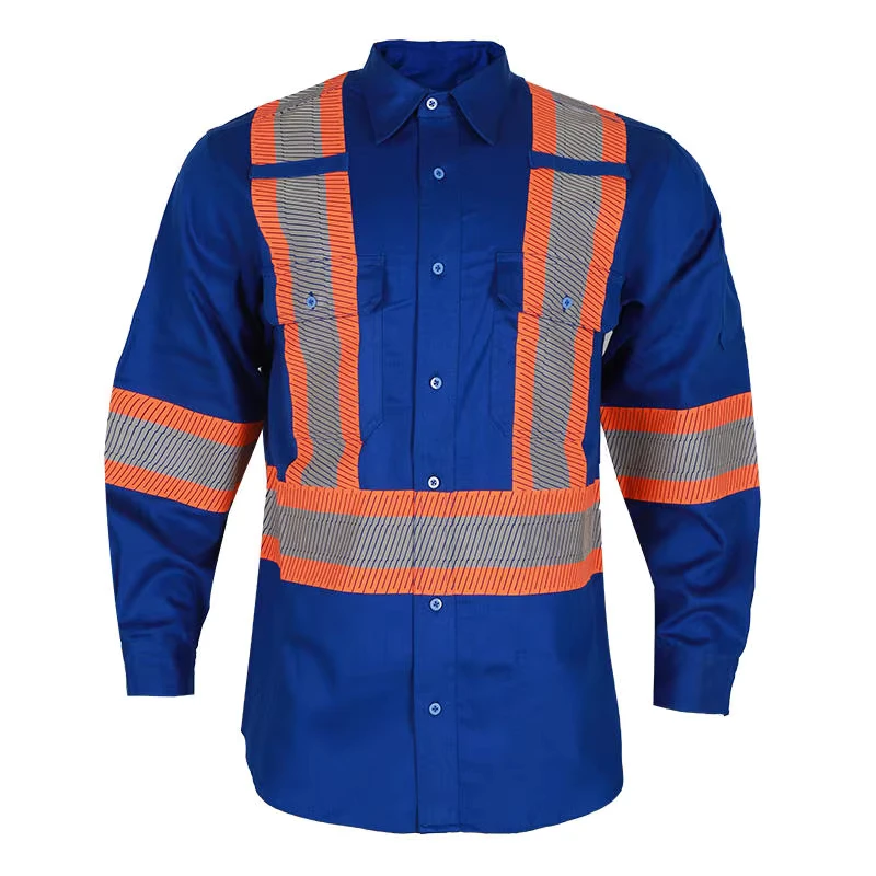 OEM Hi Vis Reflective Security Shirt Men's High Visibility Fire Resistant Safety Hi Vis Shirts