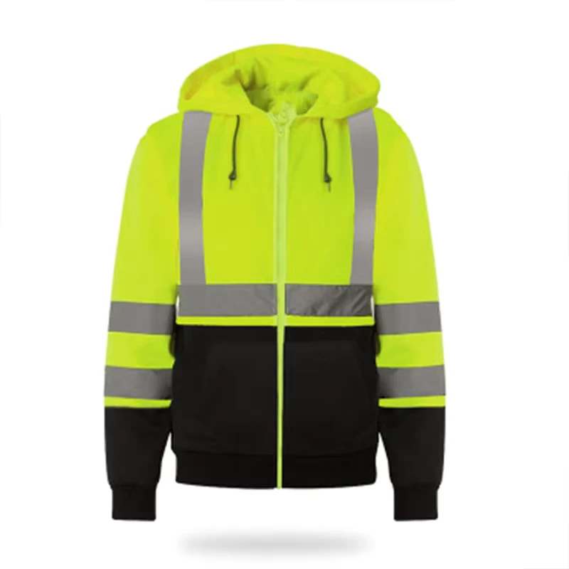 OEM High Quality Custom Reflective Stripe Breathable Uniform Hi Vis Construction Safety Equipment Working Hoodies