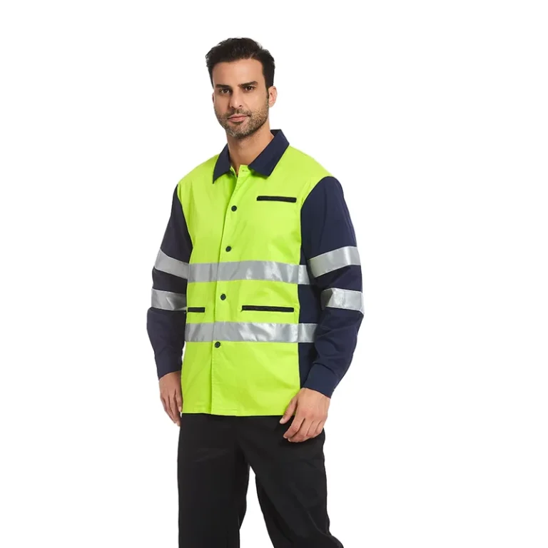 OEM-High-Visibility-Clothing-Dry-Fit-Shirts-Long-Sleeve-Reflective-Safety-Security-Work-Construction-Shirts