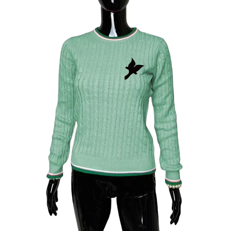 OEM Hot Multi color Optional Crew neck Loose Long sleeved Sweater Customized for Women
