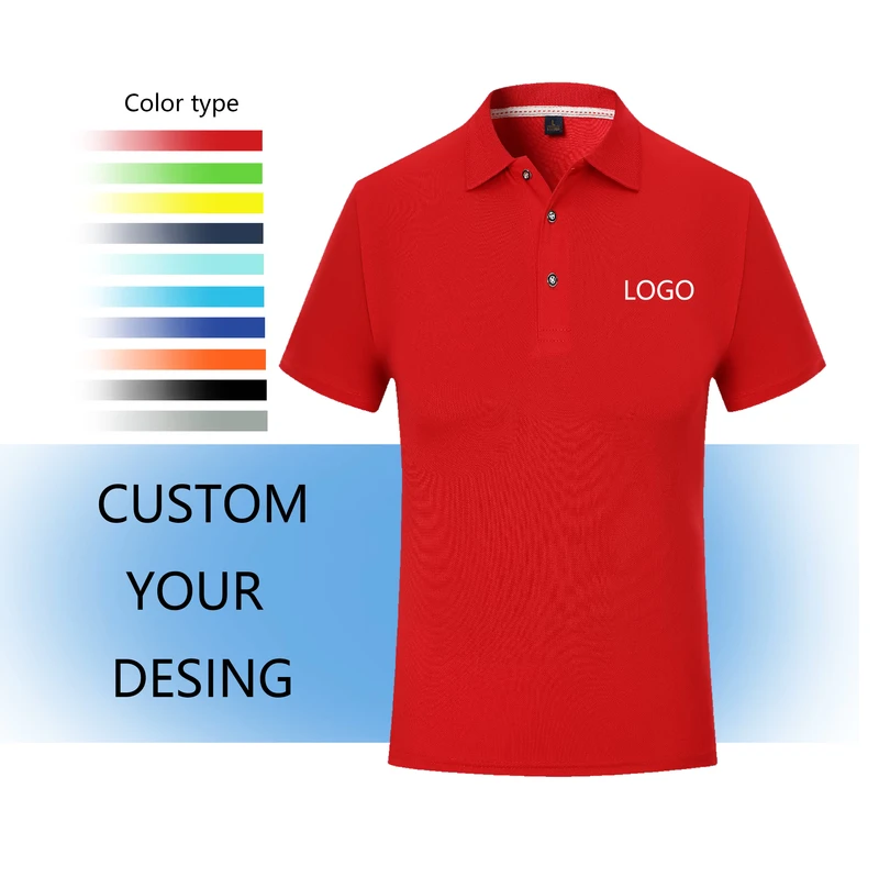 OEM Manufacture Custom Polyester Short-Sleeve Embroidered Logo Polo Shirt Workwear