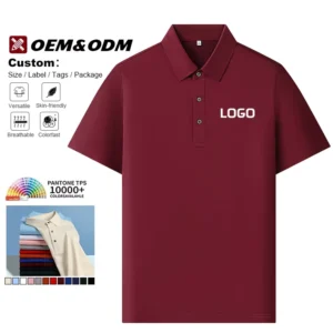OEM Manufacturer Quick Dry Unisex 190G Polyester Business Work Rayon Polo T shirt Plain Solid Blank Custom Logo Polo Shirts