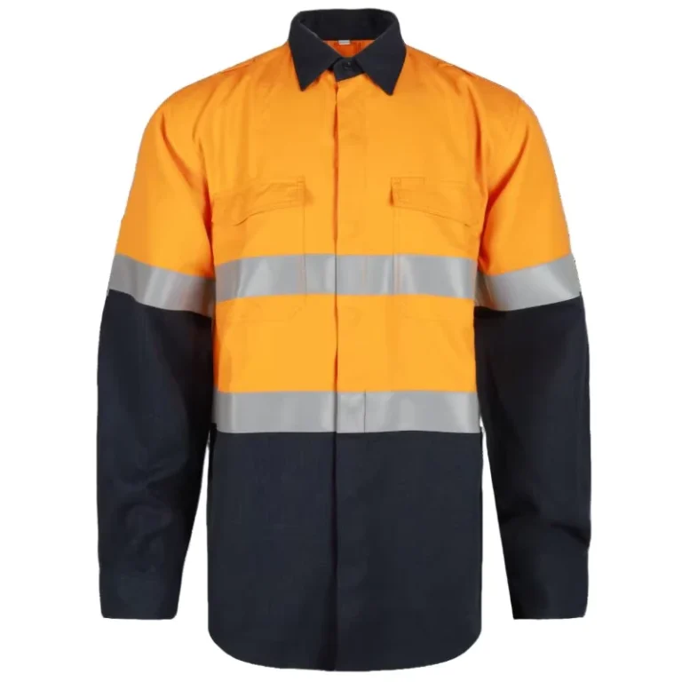 OEM-Men-Mechanic-Fr-Workwear-Shirt-High-Visibility-Construction-Shirt-Flame-Resistant-Long-Sleeve-Safety-Shirt