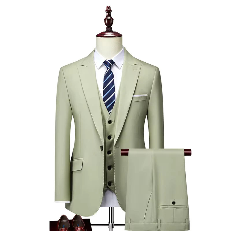 OEM Men's High Quality Premium Breathable Three Piece Single Button Suit for Formal Business or Weddings Custom Design