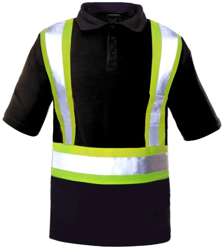 OEM Men's Polo Shirts Short Sleeve Hi Vis Men's Clothing with Reflective Stripe