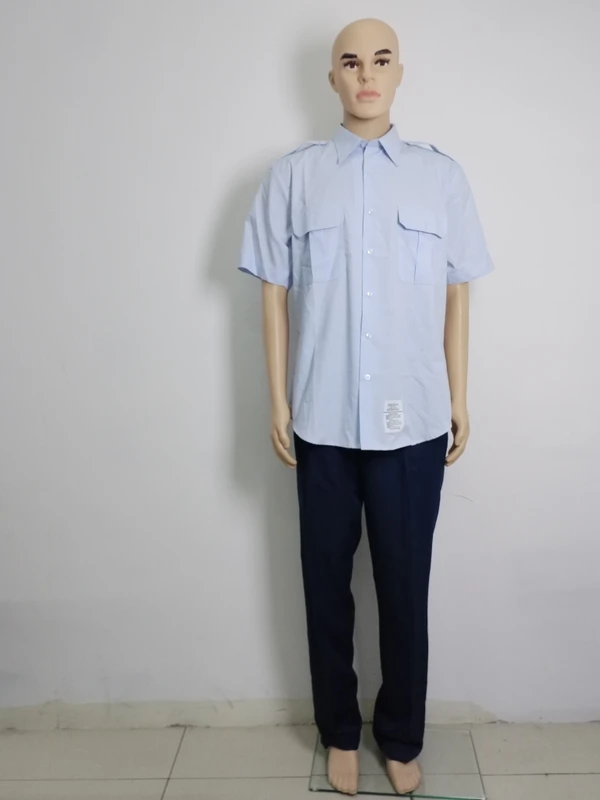 OEM-Mens-Professional-Short-Sleeve-Security-Pilot-Shirt-Breathable-Anti-Uv-Solid-65-35-Cotton-Uniform-Shirts