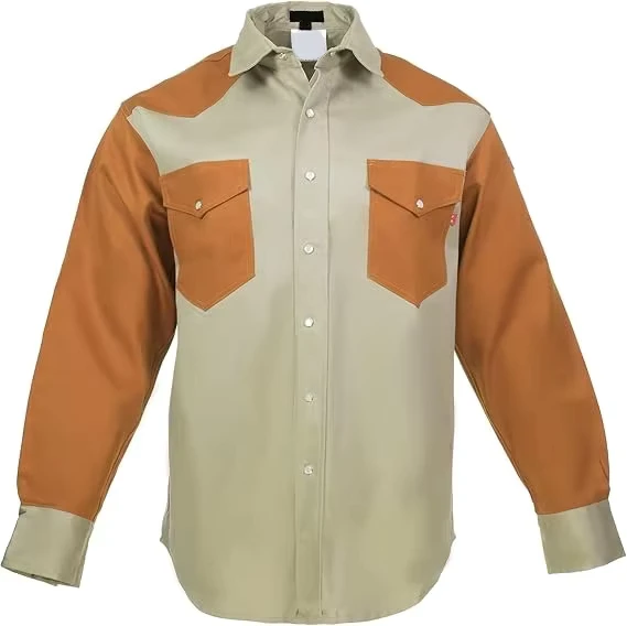OEM-NFPA-2112-HRC-2-Safety-Workwear-Western-Two-Tone-Long-Sleeve-Flame-Resistant-FR-Work-Shirt-Custom-Logo