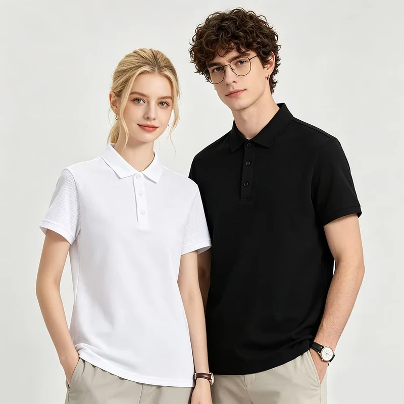 OEM ODM 230gsm 100% Combed Cotton Unisex Polo Neck T-Shirts Corporate Uniform Work Wear Custom Embroidery Logo