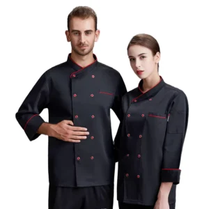 OEM ODM Chef Uniform Long Sleeve Restaurant and Bar Work Uniform for Hotels Restaurants Canteens Baking Pastry Kitchens